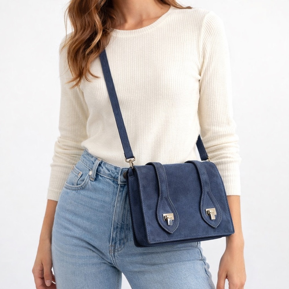 Urban Outfitters Blue Gray Suede Bag